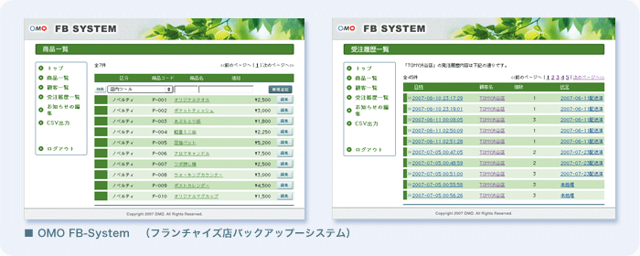 ■OMO FB-System（フランチャイズ店バックアップーシステム）